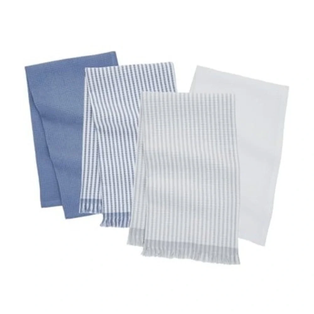 My Texas House Waffle 16x28 Cotton Kitchen Towels, 4pc, Blue White - Walmart